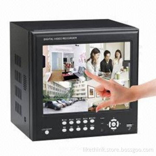 Standalone DVR with 8-inch Touch Digital TFT Monitor (4:3) and 4CH Audio, Video Input